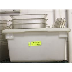 WHITE TOTE W/ ASSORTED SIZED HALF SIZE INSERTS