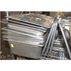 STACK OF ASSORTED FULL SIZE S/S INSERTS AND LIDS