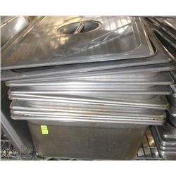 STACK OF ASSORTED FULL SIZE S/S INSERTS AND LIDS