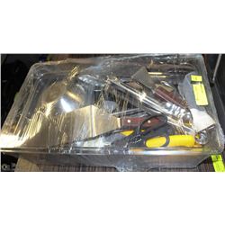 FULL TUB OF ASSORTED COMMERCIAL UTENSILS