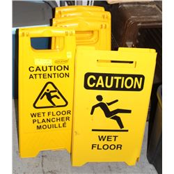 GROUP OF SIX YELLOW WET FLOOR SIGNS