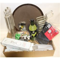 FLAT OF BAR SUPPLIES & COASTERS