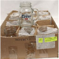 12 NEW 20 OZ COORS BANQUET MASON JAR MUGS
