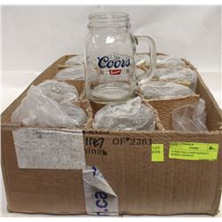 12 NEW 20 OZ COORS BANQUET MASON JAR MUGS