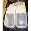Image 1 : GROUP OF 3 RUBBERMAID ROLLING BAKERS BINS W/ LID