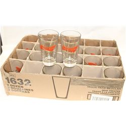CASE WITH 24 BUDWEISER 18 OZ NEW GLASSES