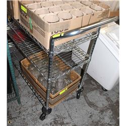 NSF 3-TIER COMMERCIAL WIRE SHELF ON WHEELS