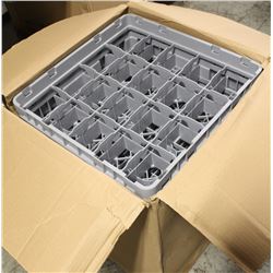 NEW FIVE 20 CUP GREY CAMBRO DISHWASHING RACK