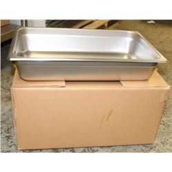 CASE OF SIX NEW 4" DEEP STAINLESS STEEL INSERTS