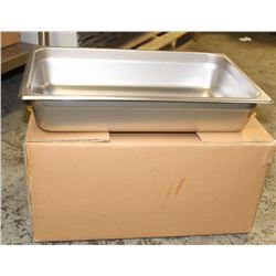 CASE OF SIX NEW 4" DEEP STAINLESS STEEL INSERTS