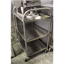 STAINLESS STEEL 3 SHELF BUS CART 26" X 18" X 30"H