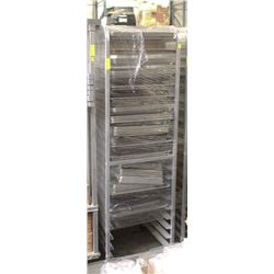 20 SLAT COOLING RACK ON WHEEL W/ TRAYS