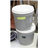 Image 1 : SMALL GREY PAILS W/ WHITE GAMMA LIDS