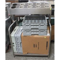 COMMERCIAL STEEL CUTLERY WITH LOWER SHELF