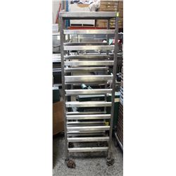 66" S/S TEN SLOT COMMERCIAL BUN RACK ON WHEELS