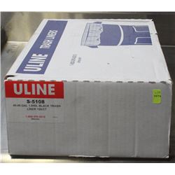 CASE OF ULINE 40-45 G BLACK GARBAGE BAGS