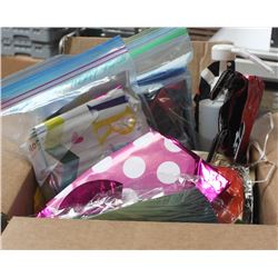 CASE OF BALLOONS AND OTHER DECOR