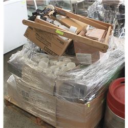 PALLET OF ASSORTED DISHWARE, CERAMICS, GLASS