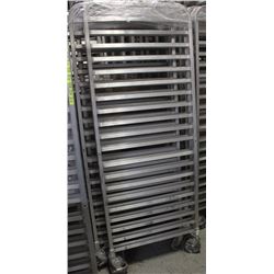 GROUP OF 4 TEN SLOT COMMERCIAL BUN PAN RACKS