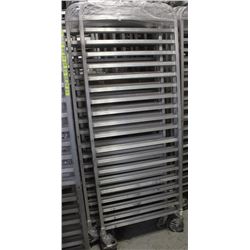 GROUP OF 4 TEN SLOT COMMERCIAL BUN PAN RACKS