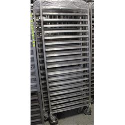 GROUP OF 4 TEN SLOT COMMERCIAL BUN PAN RACKS
