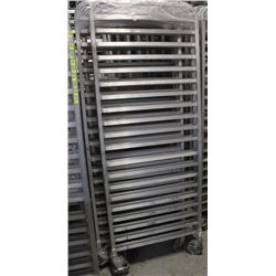 GROUP OF 4 TEN SLOT COMMERCIAL BUN PAN RACKS