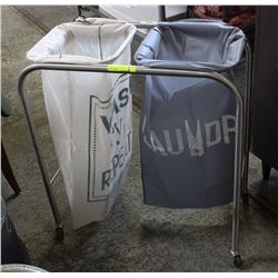 STAINLESS STEEL LAUNDRY RACK WITH 3 NEW BAGS