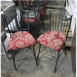 8 HEAVY CUSTOM WROUGHT IRON CHAIRS.