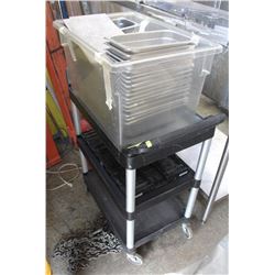 COMMERCIAL 3 TIER UTILITY / SERVING CART