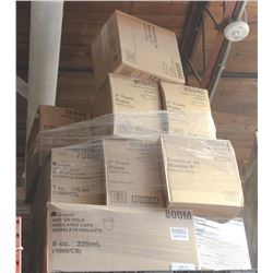 PALLET OF ASSORTED DISPOSABLE 8OZ CUPS, 6" PLATES