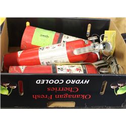 LOT OF 3 SMALL CHARGED EXTINGUISHERS IN BOXES