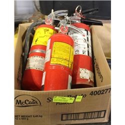 LOT OF 3 SMALL CHARGED EXTINGUISHERS IN BOXES