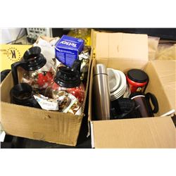 LOT OF GLASS BREWING COFFEE POTS AND PKG COFFEE