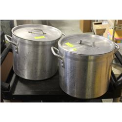 LOT OF TWO 20 QUART ALUMINUM COMMERCIAL STOCK POTS