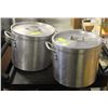 Image 1 : LOT OF TWO 20 QUART ALUMINUM COMMERCIAL STOCK POTS
