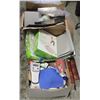 Image 1 : 3 BOXES OF OFFICE SUPPLIES, CLIPS, ELECTRONICS AND
