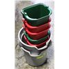 Image 1 : TWO 15 QUART WASHING PAILS WITH FIVE 5 QUART
