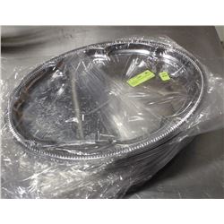 NEW OVAL TRAY 18" PLATED STEEL - LOT OF 4