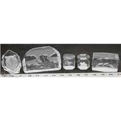 BOX W/5 CRYSTAL BLOCKS ALL WITH