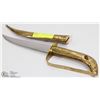 Image 1 : BRASS TONE CURVED DAGGER WITH SHEATH