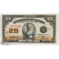 1923 CANADIAN SHINPLASTER