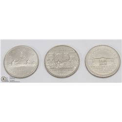 3 CANADIAN DOLLARS YEARS 1973 PEI, 1982 AND 1980