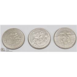 3 CANADIAN DOLLARS YEARS 1984 JACQUES CARTIER,