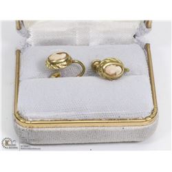 PAIR OF VINTAGE CAMEO EARRINGS MADE IN GERMANY