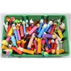 BASKET OF 125+ VINTAGE PEZ DISPENSERS