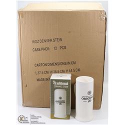 NEW CASE OF 12 - 16 OZ DENVER BEER STEINS