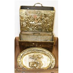 DECORATIVE BRASS  MAGAZINE STANDS AND WALL PLATE