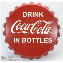 COCA COLA BOTTLE CAP WALL DISPLAY 18” DIAMETER