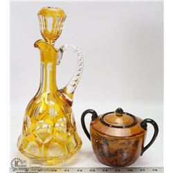 ANTIQUE BOHEMIAN HAND CUT CRYSTAL DECANTER