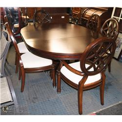 LARGE DESIGNER WOOD TABLE WITH 6 CHAIRS